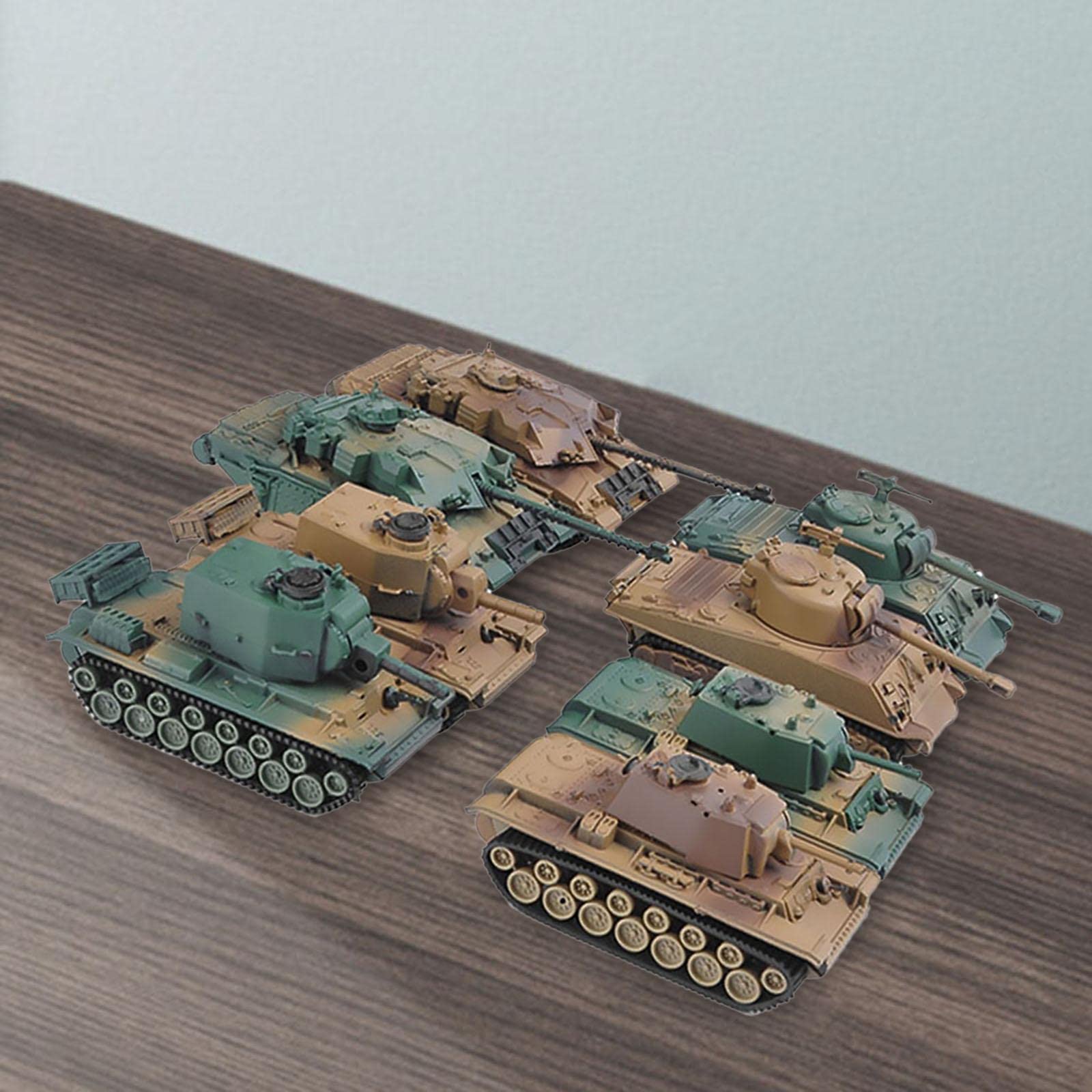 yotijay Set di 8 Kit di Carri Armati in plastica 1:72 da assemblare Collezioni di Puzzle Set da Gioco Modello Fai-da-Te Ornamenti per Carri Armati
