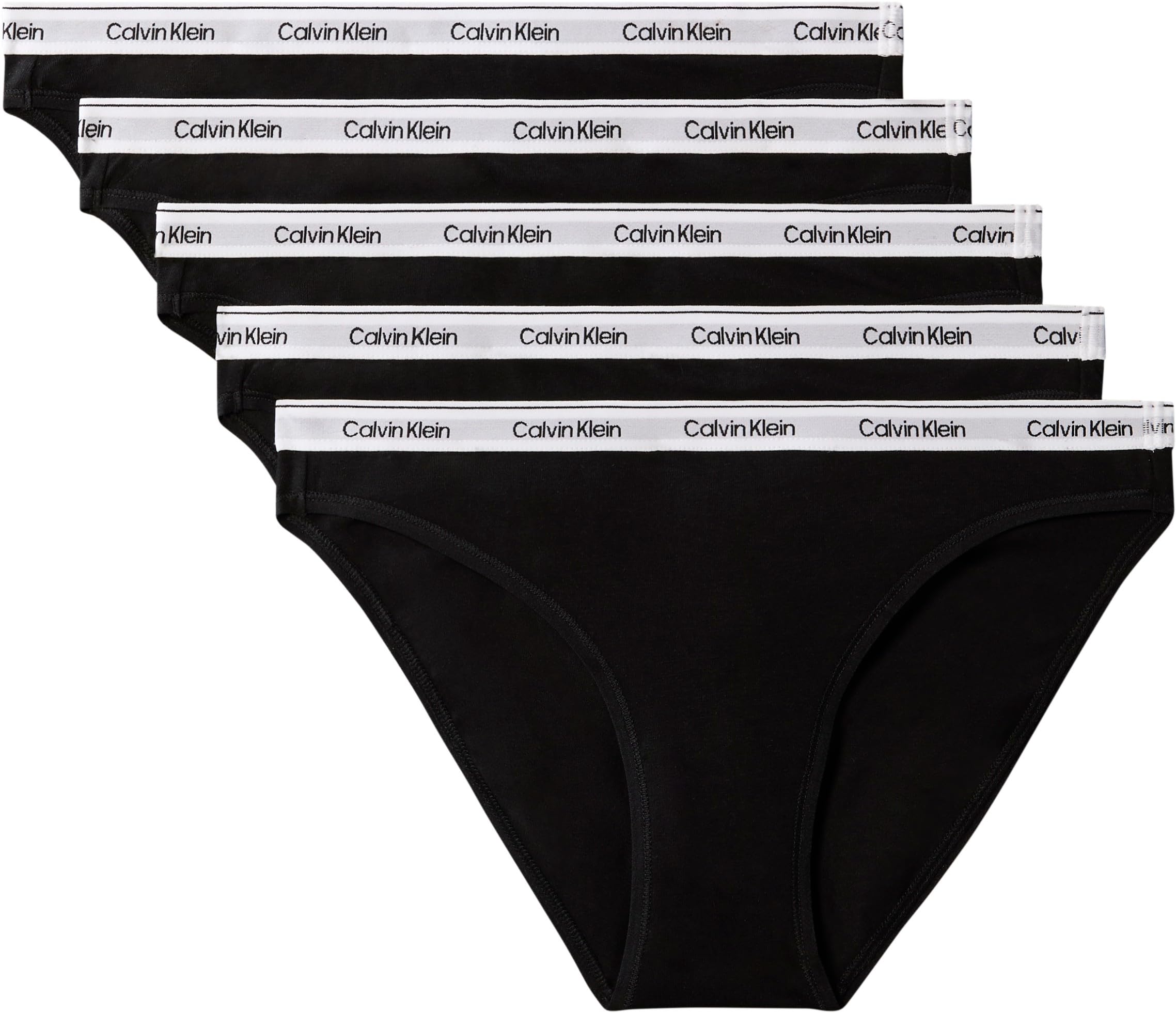 Calvin Klein Damen 5er Pack Slips Bikini Form Low-Rise Unterwäsche
