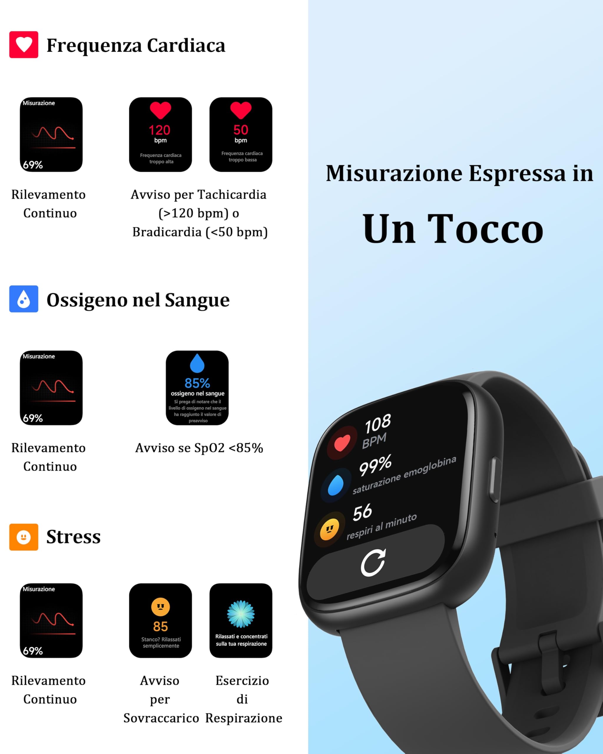 KALINCO Alexa Smartwatch, IP68 Orologio Uomo Donna, Chiamate Bluetooth, 100+ modalità Sport, Frequenza Cardiaca/Stress/Ossigeno, Promemoria Salute, Regalo Android iOS