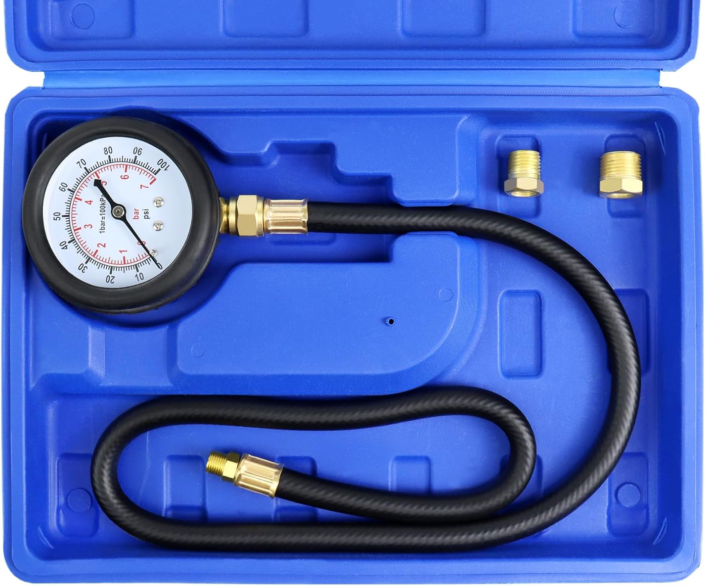 YSTOOL Oil Pressure Tester Kit Professional Oil Pressure Gauge Tool for Engine Diagnostic Test with Hose Adapters and Carry Case for Cars ATVs Trucks Use 0-100psi YSTOOL Oil Pressure Tester Kit Professional Oil Pressure Gauge Tool for Engine Diagnostic Test with Hose Adapters and Carry Case for Cars ATVs Trucks Use 0-100psi