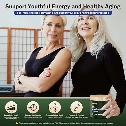 Miniatura 4 de Gorani Suplemento NAD+ 900MG, ribósido de nicotinamida, resveratrol liposomal, quercetina (3)