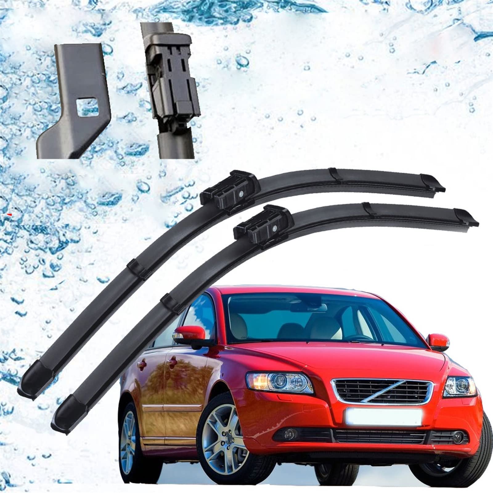 Balais pare-brise Volvo S40 2008 de qualité supérieure avec gomme fluide