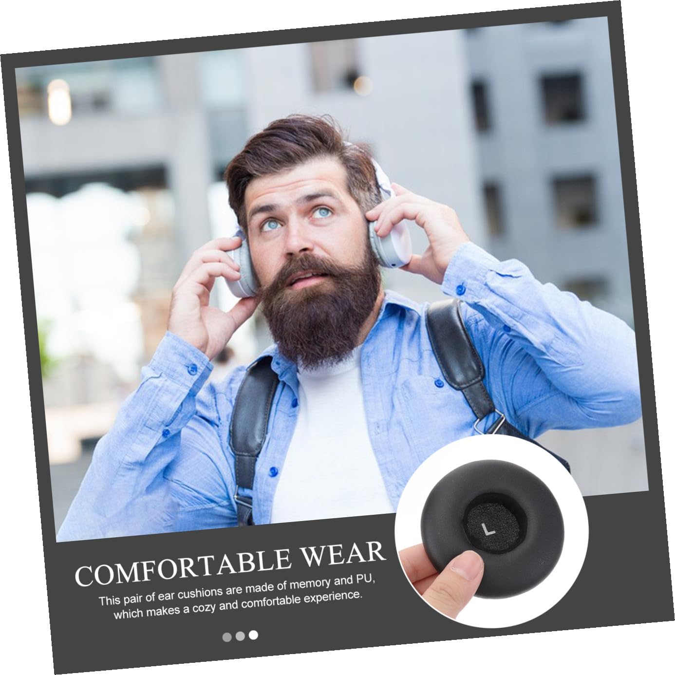 Hemobllo 3piezas Cojines De Repuesto para Auriculares Cubiertas De PU Duradero y Color Negro Comodidad y Rendimiento De Sonido Mejorado Compatible Auriculares