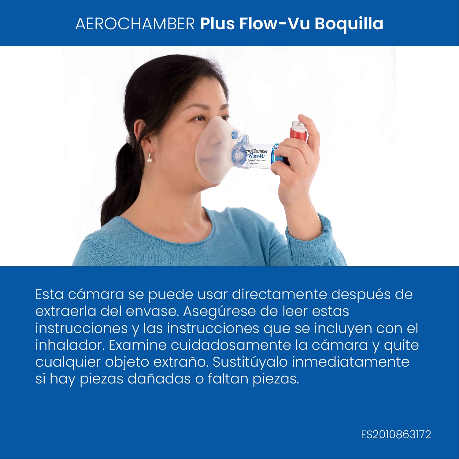AeroChamber Sandoz Bienestar, Máscara Médica Aerochamber, Blanco, 100 G
