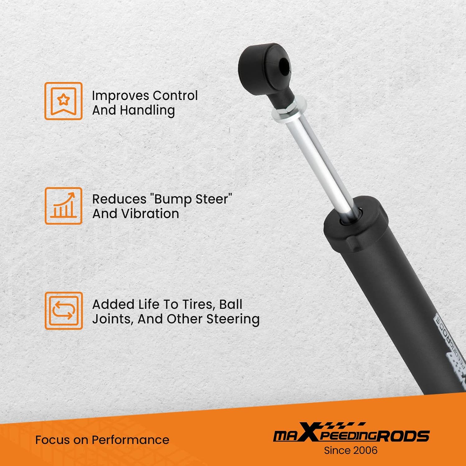 maXpeedingrods Steering Stabilizer For Ford F-250 F-350 Super Duty 4WD 1999-2004