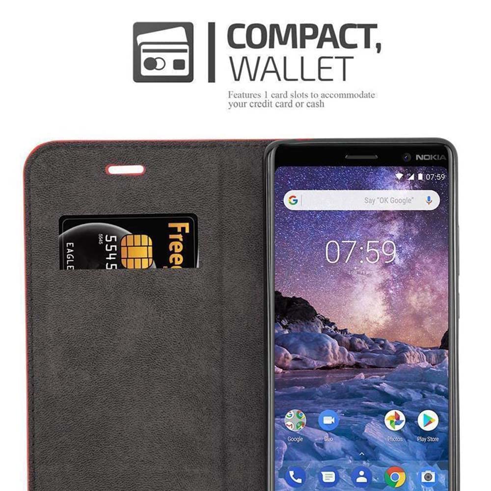 Custodia Portafoglio Cadorabo Per Nokia 1 Plus – Rossa Pelle Sintetica Con Slot Carte E Chiusura Magnetica