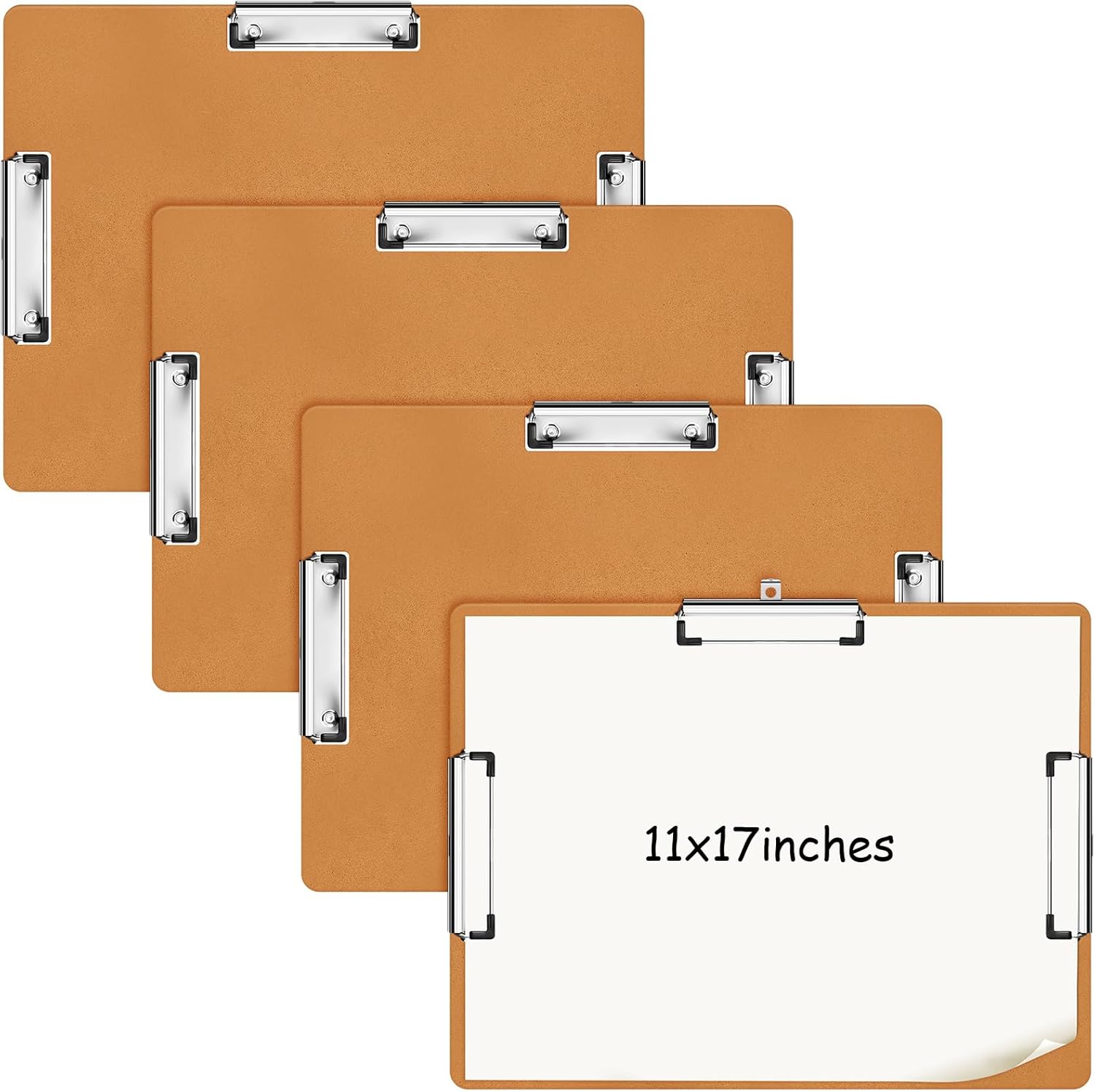 Tenceur 4 Pcs 11x17 Clipboard Three Clip Tough Extra Large Clipboard Horizontal