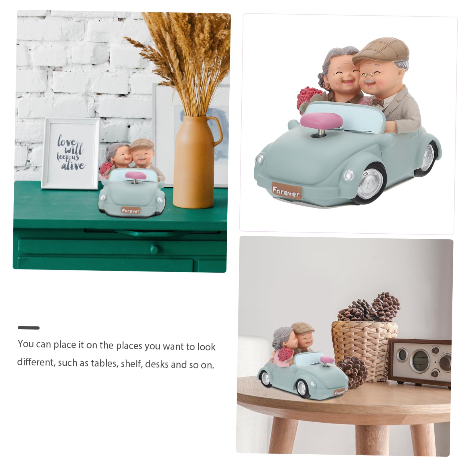 Amosfun Leichte Dekoration Aus Kunstharz für Ältere Paare Hochzeitstortenaufsatz Zum Jahrestag.