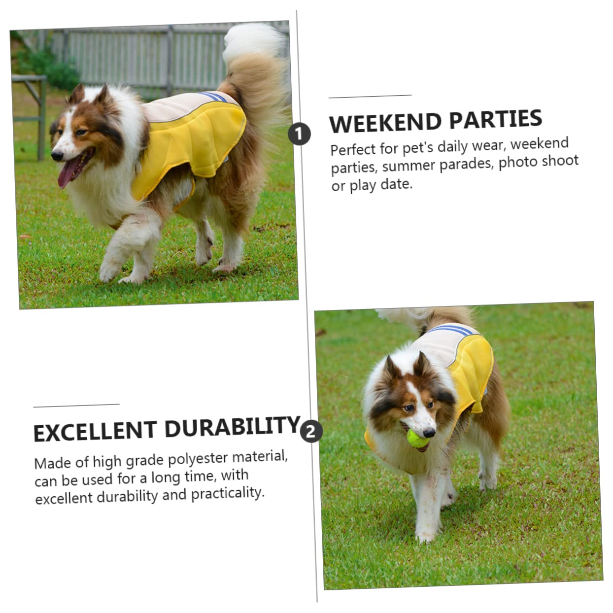 Milisten Gilet Rafraîchissant Fonction Anti-Coup de Chaleur pour Chien Jaune en Polyester pour Promenade Quotidienne et Séances Photo