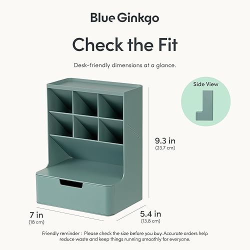 Miniatura 3 de BLUE GINKGO Hive - Organizador de escritorio, 6 compartimentos verticales, almacenamiento de cajón completo, soporte para bolígrafos, almacenamiento