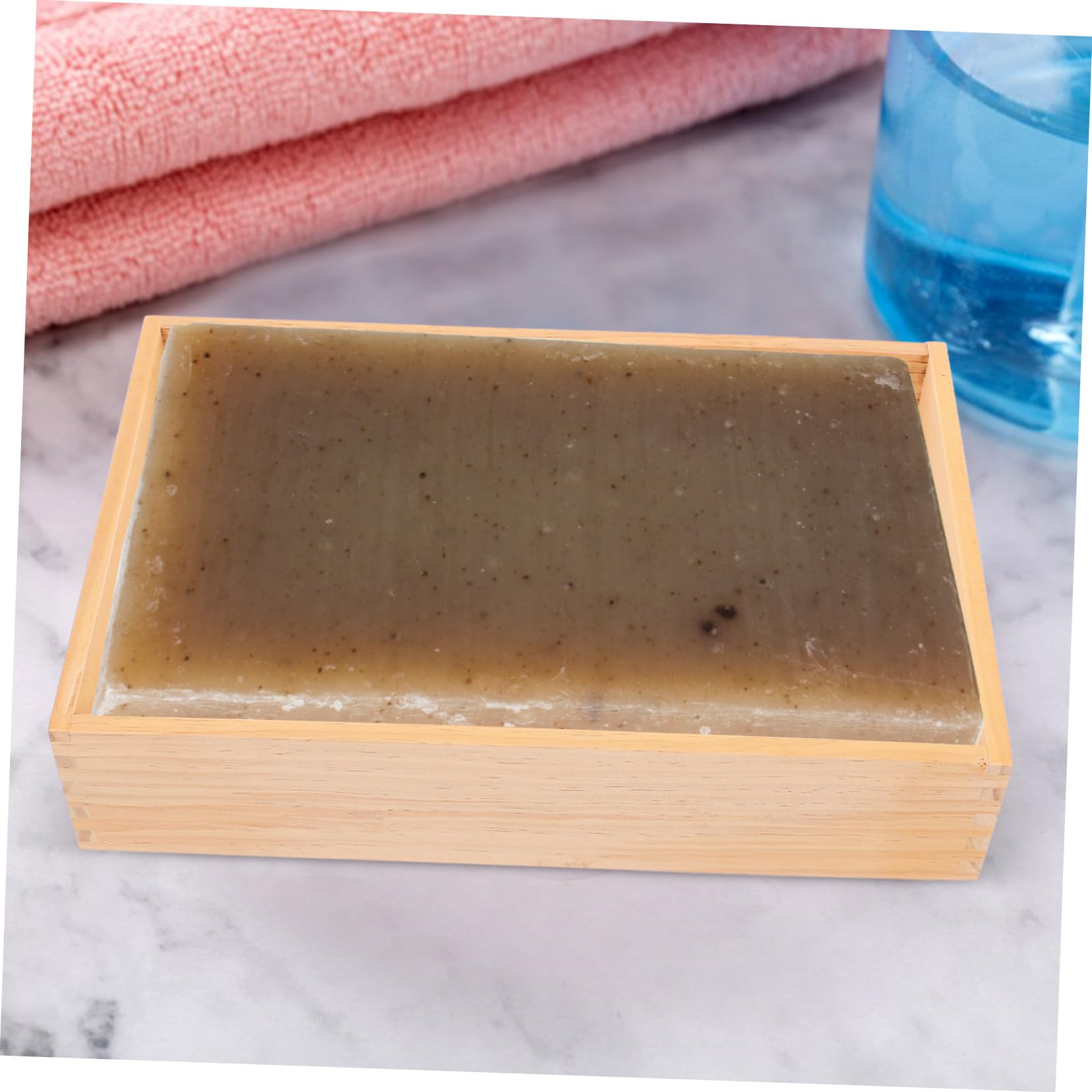 Jabonera de Madera para Ducha y Cocina, Autodrenante, Beige