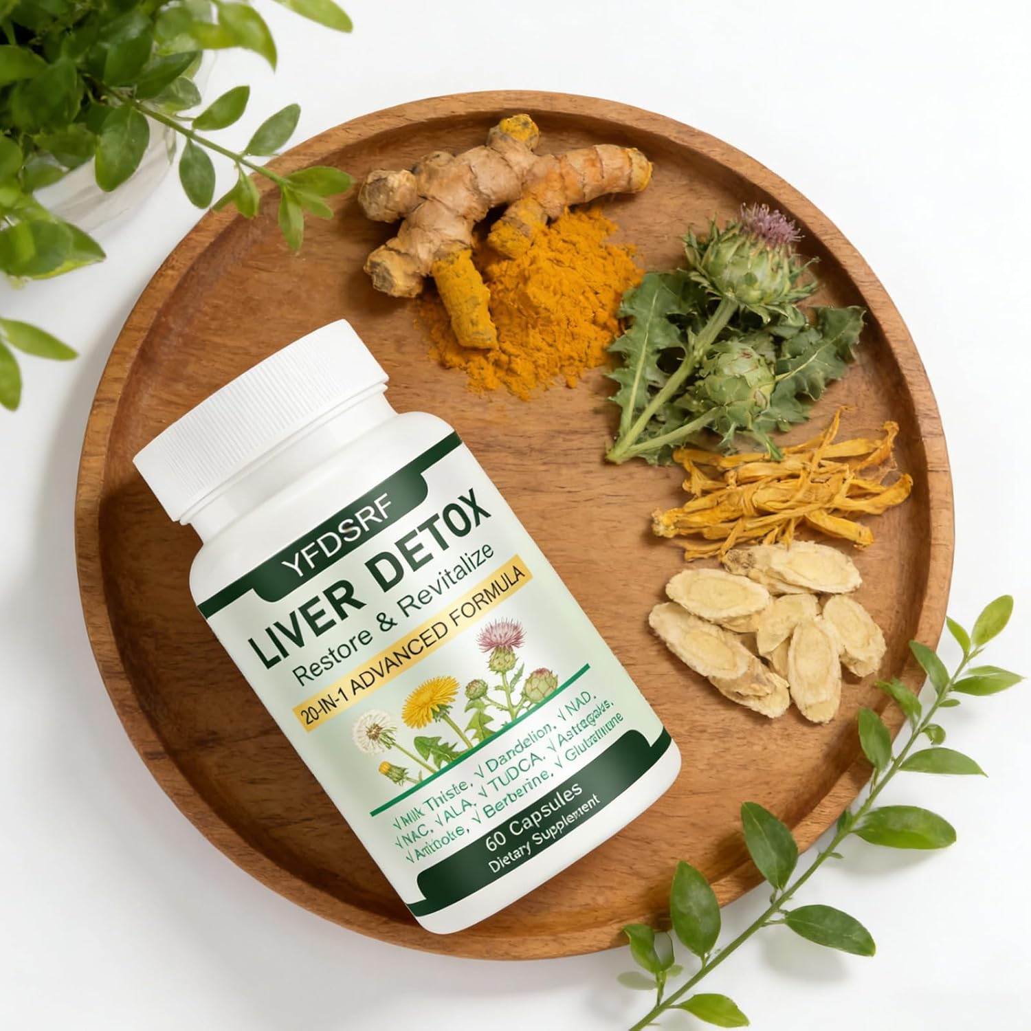 Liver Health Supplement, 20-in-1, Advanced Detox Formula, containing standardized Milk Thistle, Dandelion Root, N-acetylcysteine | Supports Natural detoxification and Health Functions 60 Capsules (1)