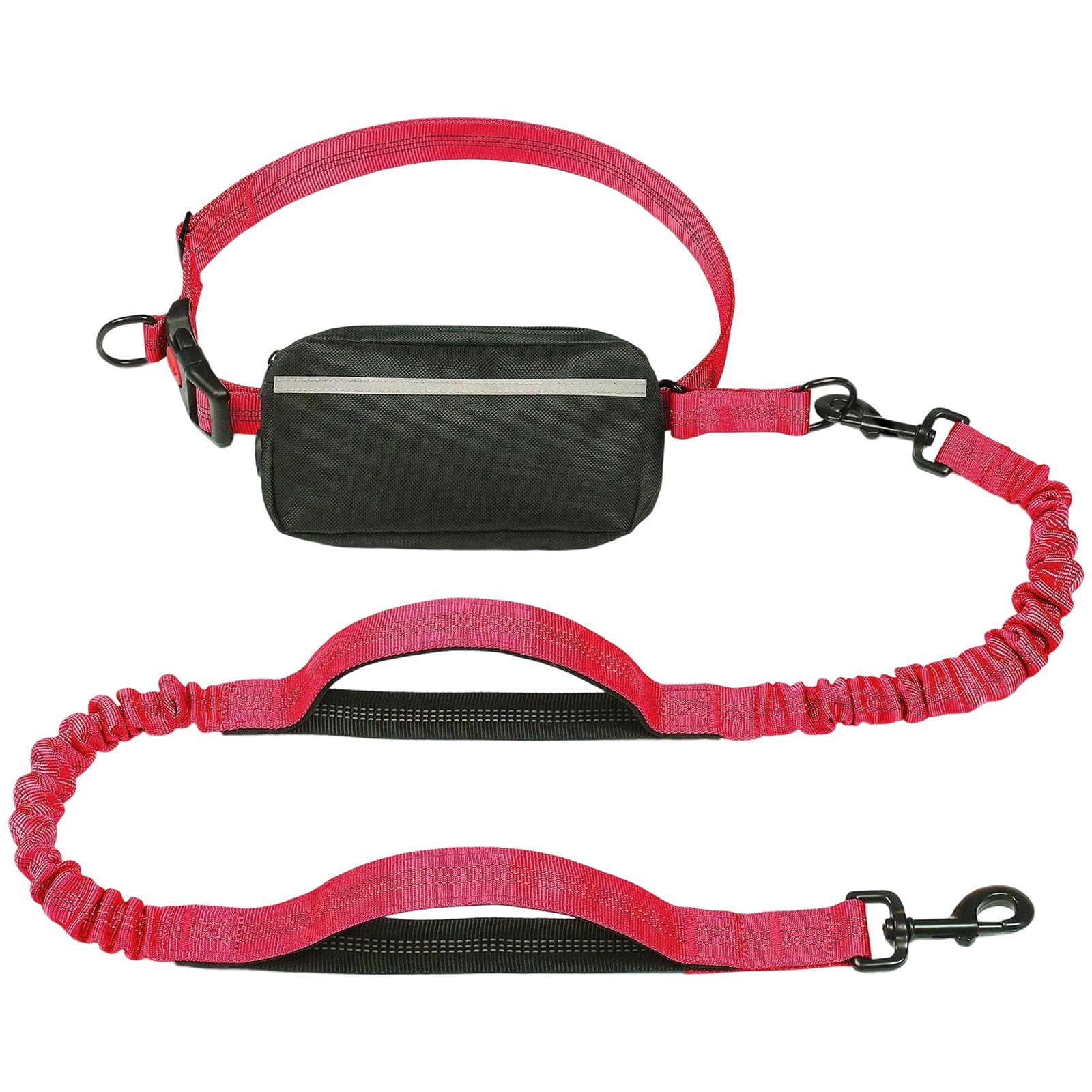 Laisse pour chien avec crochet en métal rembourré et ceinture réglable pour l'entraînement de course à pied de grandes races Laisse élastique pour chien