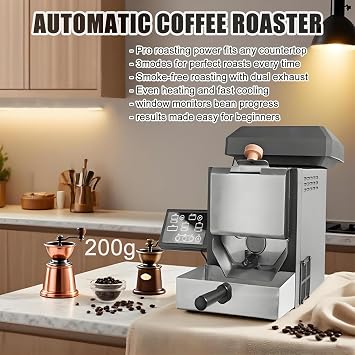 Coffee Roaster Machine, 700W Electric Bean Roaster with 200g Capacity