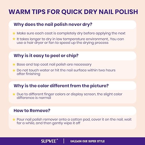 Miniatura 2 de Esmalte de uñas nude de secado rápido, 0.63 onzas líquidas, esmalte de uñas regular de secado rápido, esmalte de uñas de alto brillo para otoño,