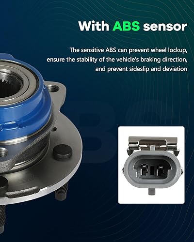 Miniatura 7 de SCITOO Cojinete de cubo de rueda 513121 para Buick Century Regal, para Chevrolet Impala, para Pontiac Grand Prix, para Cadillac DTS Conjunto de