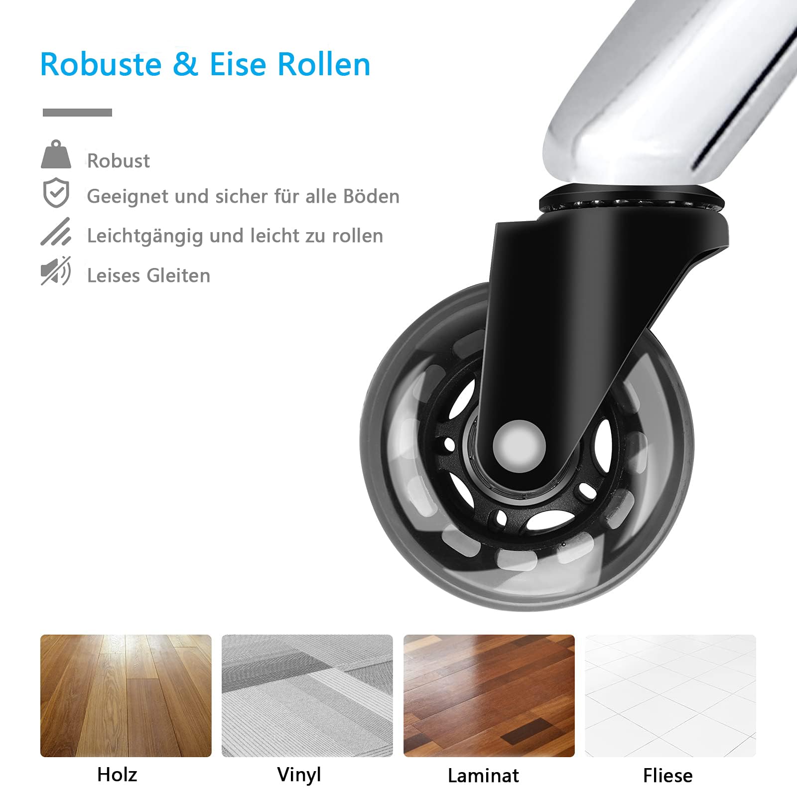 Rollhocker höhenverstellbar mit Rollen - 50-62cm，bis 180 kg belastbare Arbeitshocker，360° Drehhocker Hocker für Salon und Spa,aus Leder Hocker(Schwarz)