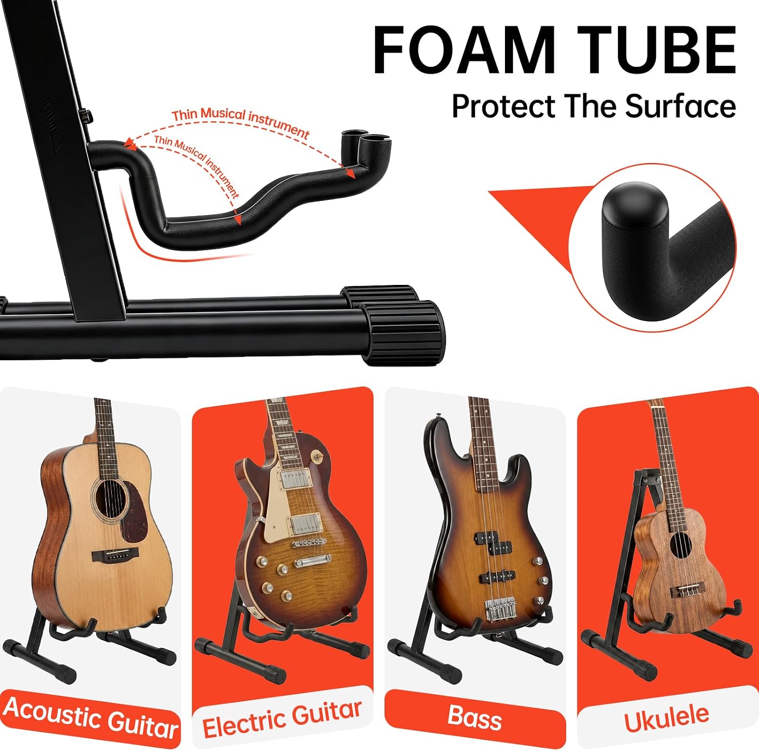 LeSage Guitar Stand 1 pack - Electric, Acoustic and Bass, Banjo Stand