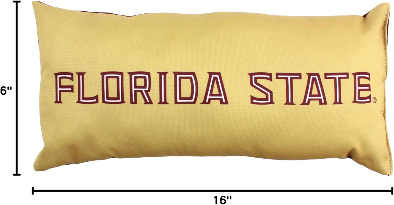 College Covers Everything Comfy Florida State Seminoles 2 Sided Bolster Small Travel Pillow Decorative Pillow 16 x 6