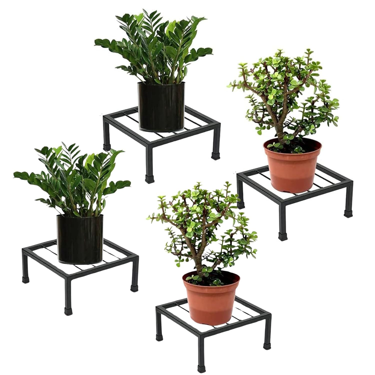 CINAGRO 9.84-Inch Square Metal Planters/Gamla Stand, Pack of -10