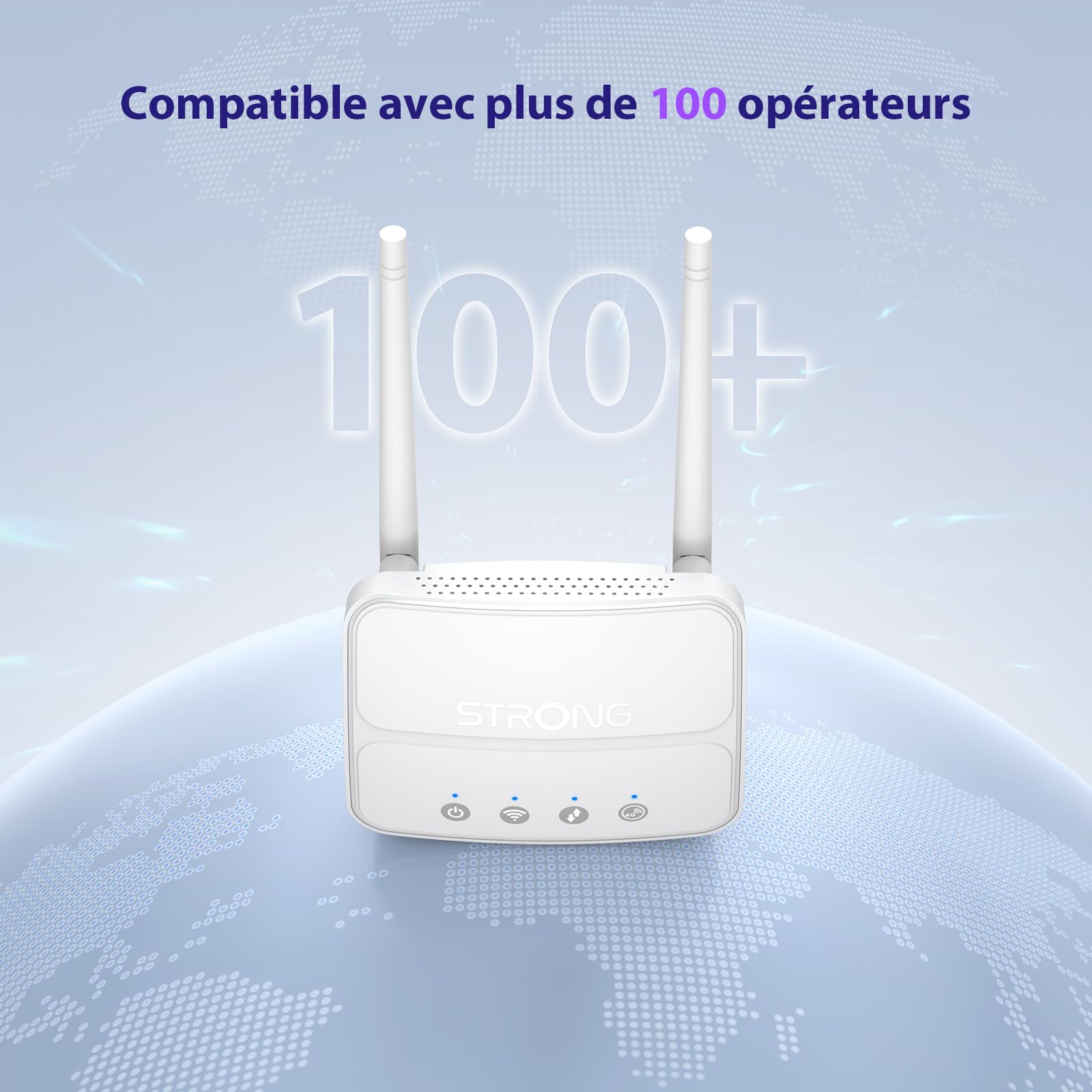 Routeur 4G LTE Cat4 Wi-Fi N300 Mbps Box 4G Port LAN 100 Mbps Antennes détachables Plug & Play Port USB 3.0