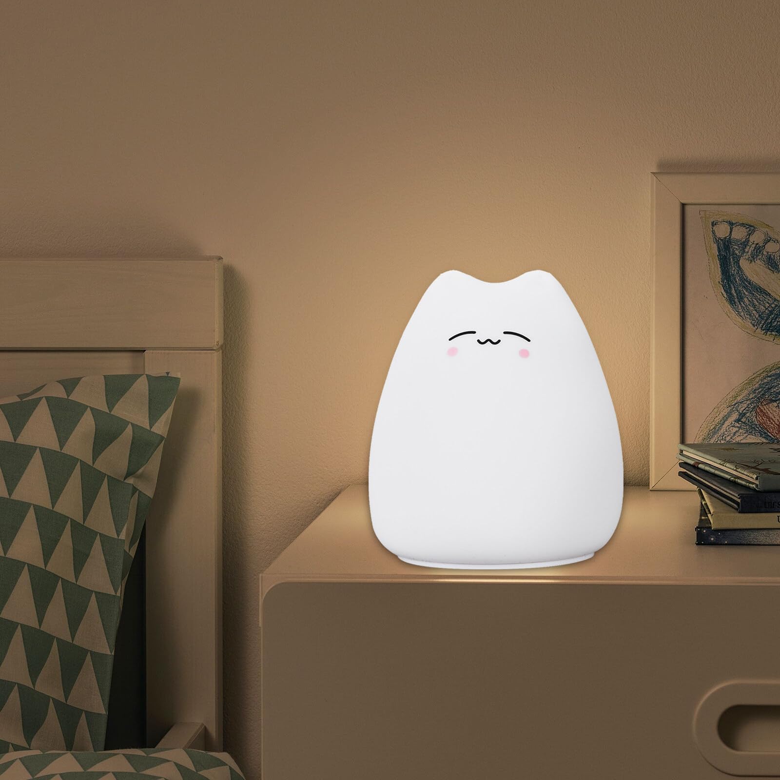 Amazon.co.jp : かわいい猫ランプ 猫 シリコンライト 7色変化 LED 電池
