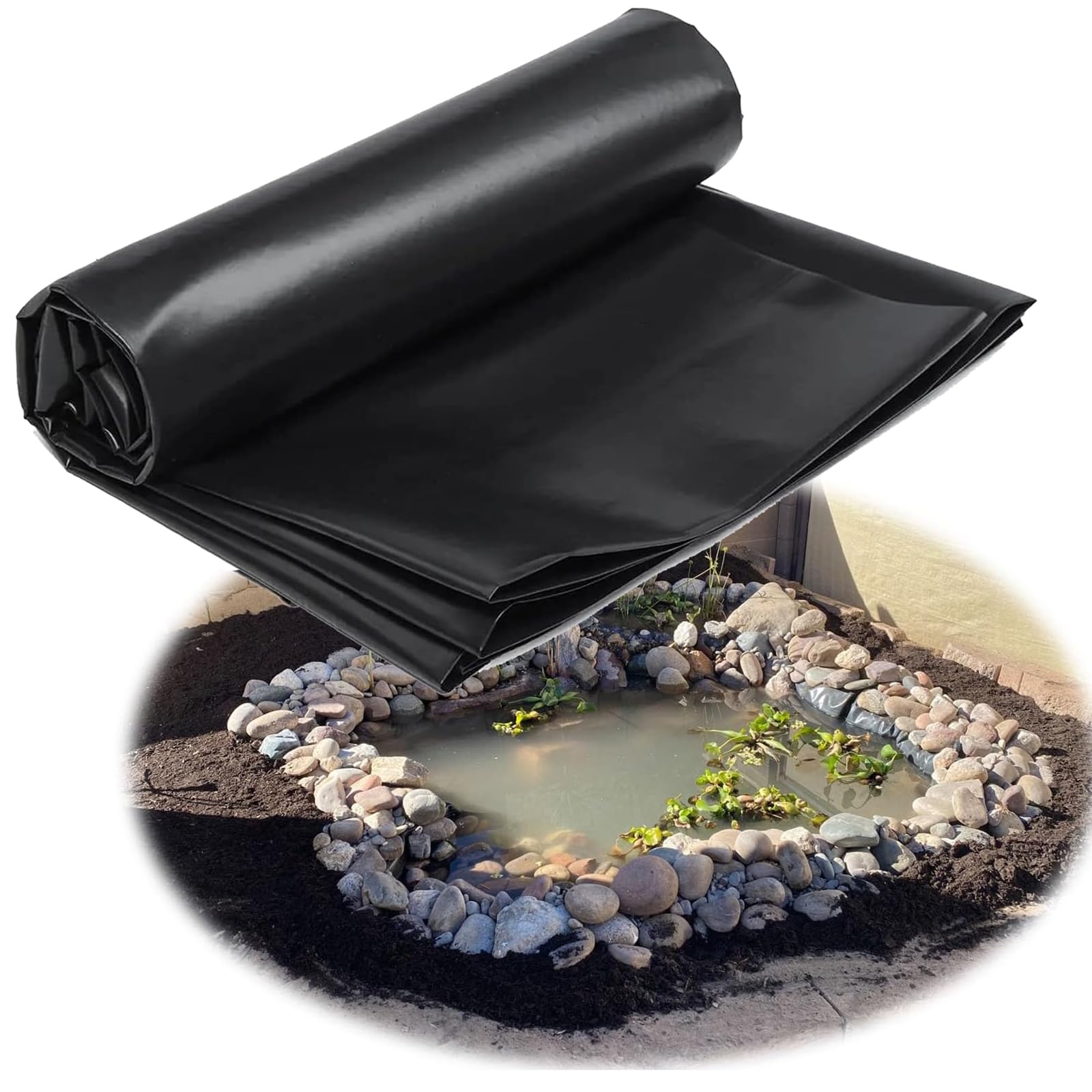 Teichfolie 6x2m Extra Stark Schwarz für Fischteiche Gartenteich