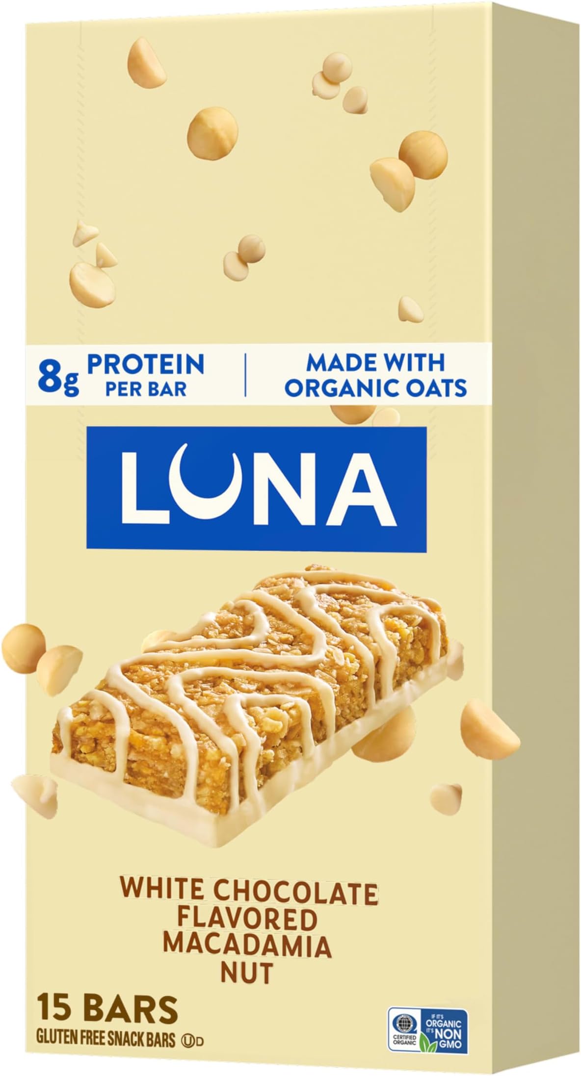 Clif, Bar Luna White Chocolate Macadamia 15 Count, 25.35 Ounce
