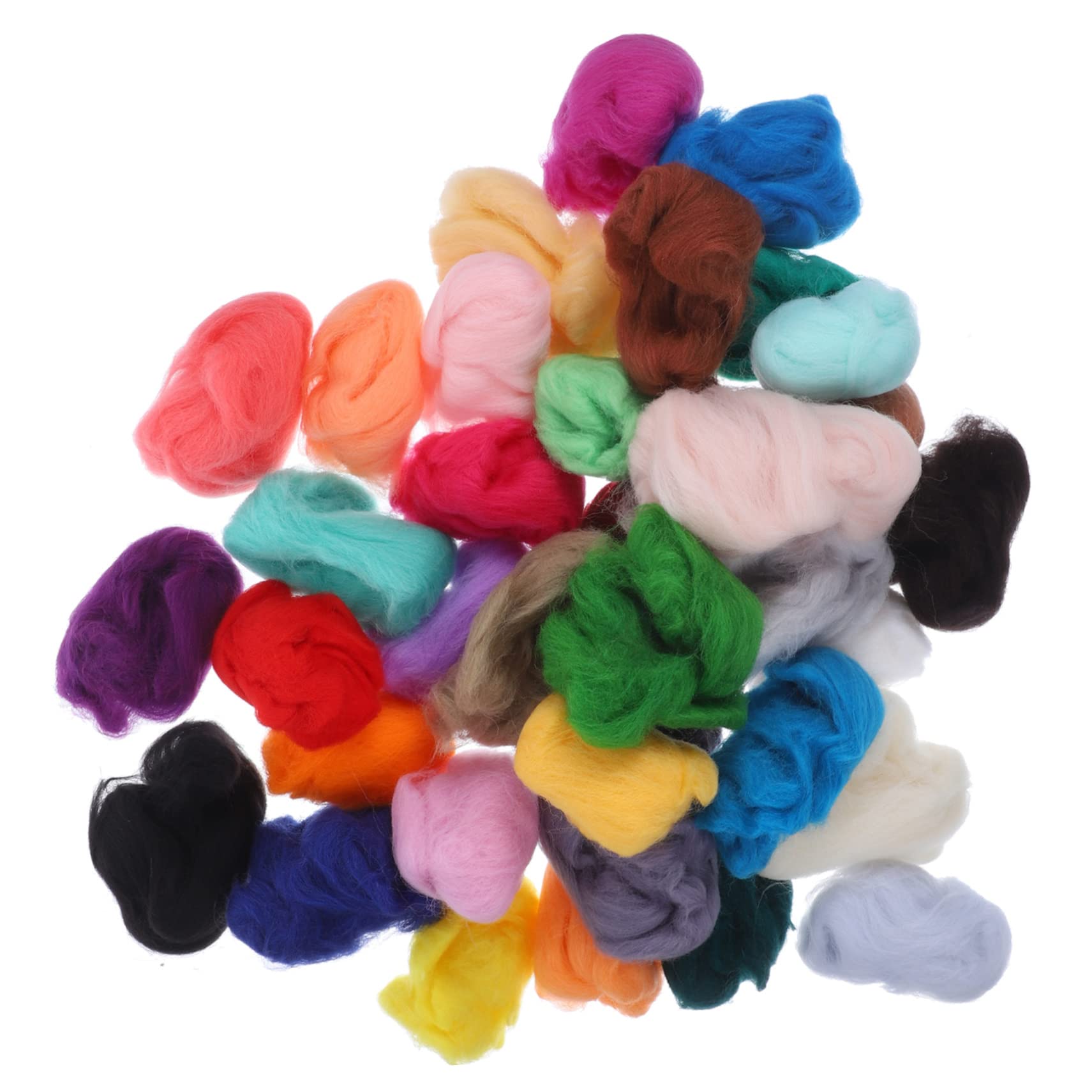 STOBOK 108stücke Teiliges Set Für Nadelfilz Bunte Filzwolle Für -projekte Geeignet Für Trocken Und Nassfilzen Handwerksmaterialien Für Kreative Bastelideen