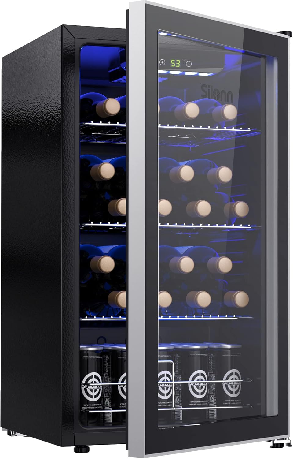 Silonn 26 Bottle Wine Beverage Refrigerator