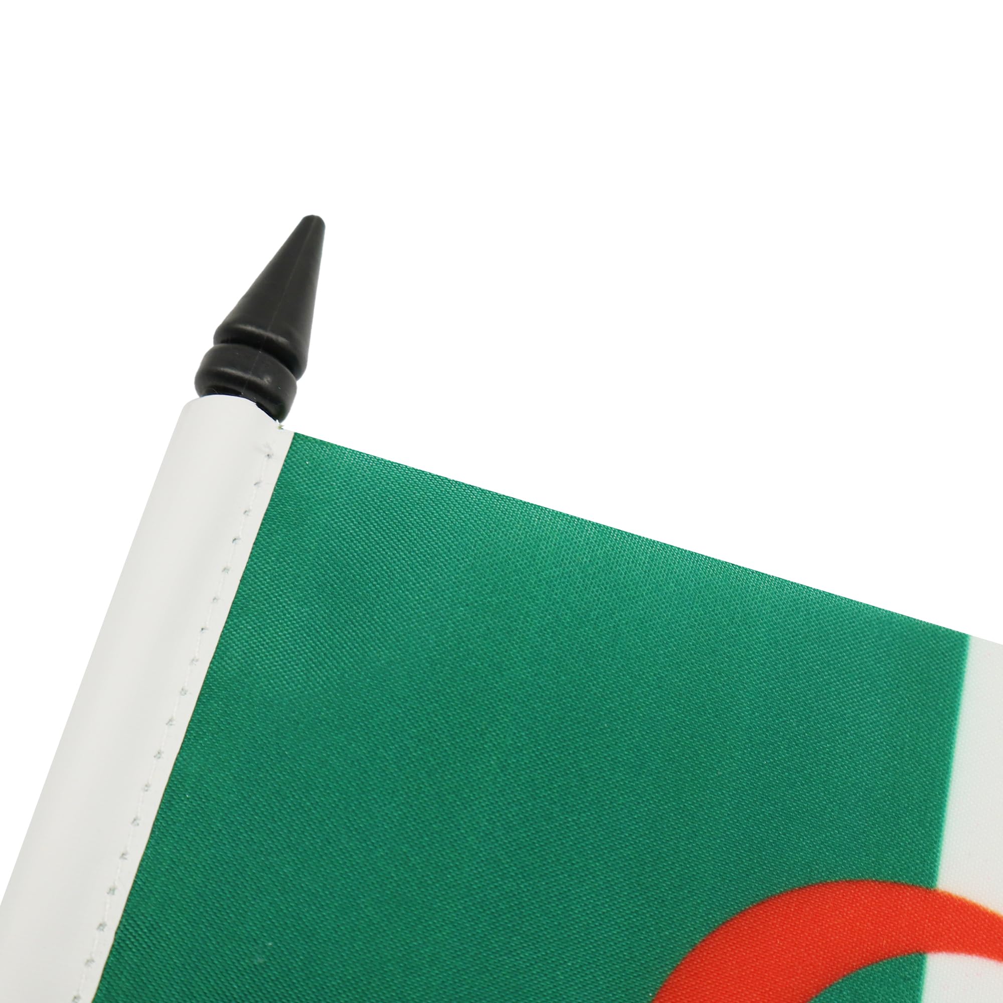 Drapeau De Table Algérie 15x10 cm Mini Drapeau Algérien De Bureau Polyester Hampe 25cm Socle Plastique Noir