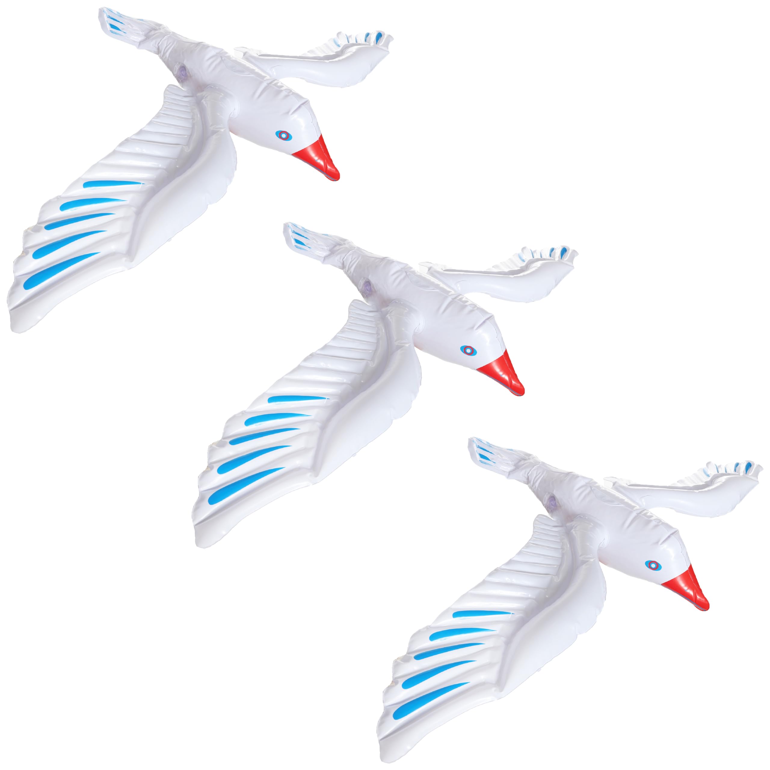 Sparkles Partyware Inflatable Seagull - Pack of 3-30"/76cm White Inflatable Seagull - Hawaii Beach Themed Party Decoration, Fun Present, Photobooth Accessory