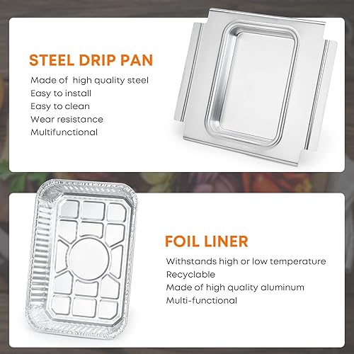 Miniatura 4 de Stanbroil Bandeja de goteo para parrilla con 15 forros de aluminio para parrilla de gas Weber Q200 Q300 Q220 Q240 Q2000 Q3000 Q320 Q3200 Series,