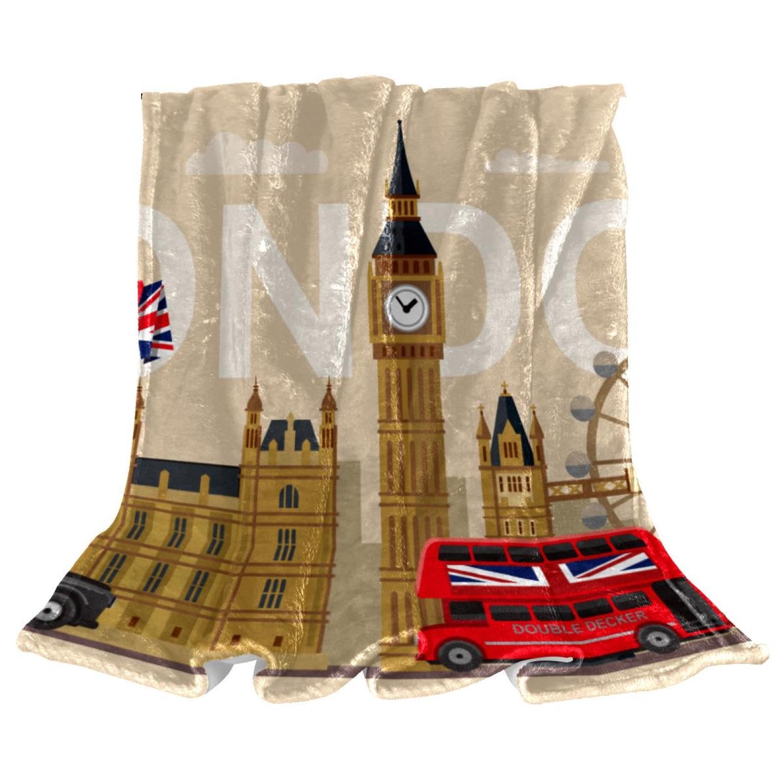 Couverture Polaire Drapeau Britannique pour Canap&eacute; et Lit Douillet