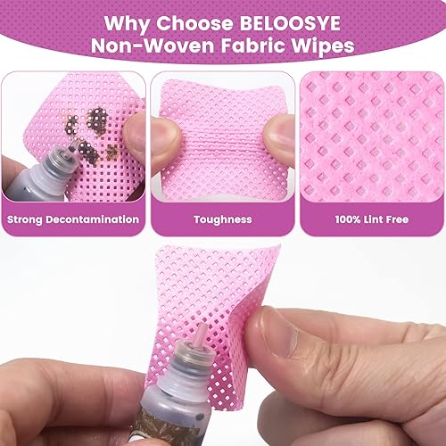 Miniatura 7 de 1000 toallitas de uñas sin pelusa, toallitas de pegamento para extensión de pestañas, súper absorbentes, suaves, no tejidas, removedor de esmalte de