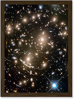 Hubble Space Telescope Image Asteroids in Hubble Frontier Field Abell 370 Galaxy Cluster Gravitational Lensing Asteroid Trails Artwork Framed Wall Art Print A4