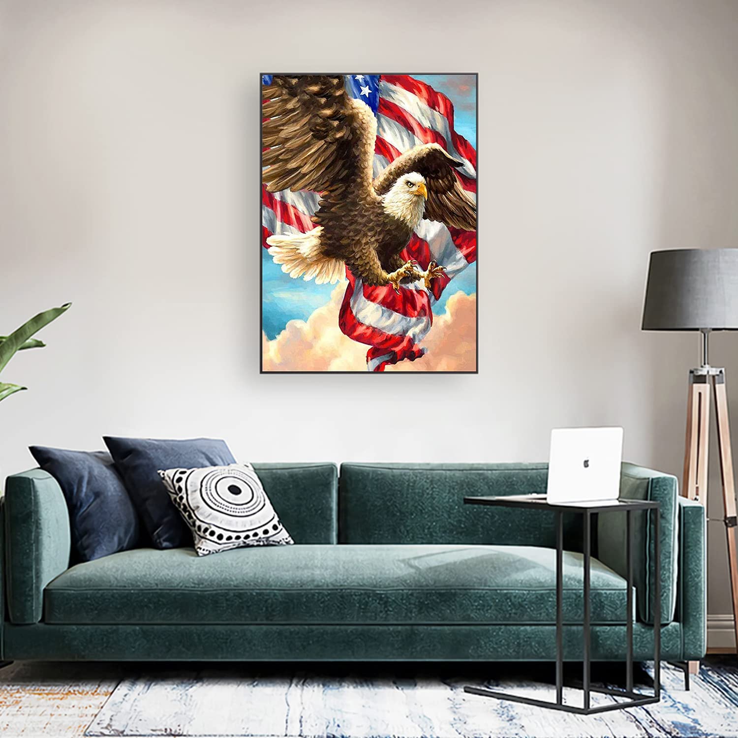 Eiflow Diamant-Malerei Set – Amerikanische Flagge DIY Mit Ständer, 4. Juli Design – Desktop-Deko Für Erwachsene