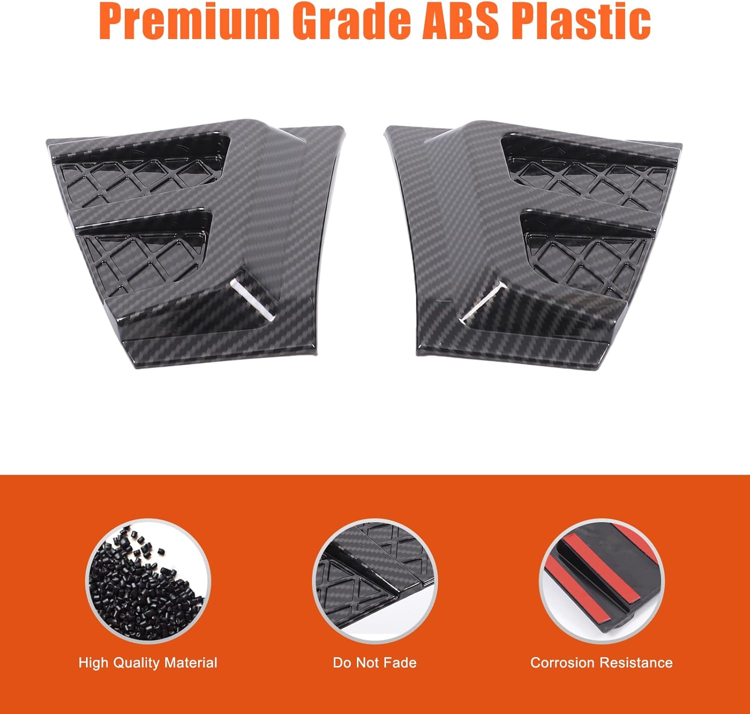 2PCS Car Black Cowl Armor Corner Guards Outer Cowling Cover Compatible with INEOS Grenadier 2020-2025 Accessories, Car Hood Left Right Side Armor Cover Trim Exterior Accessories (Carbon Fiber)