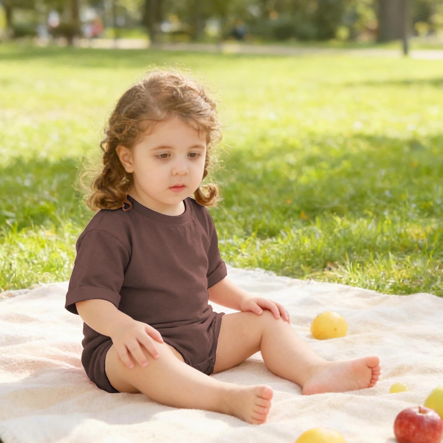 Jimonda Baby Bubble Rompers Boy Girl Solid Color T-Shirt Outfits Short Sleeve Button Bodysuit Cotton Tops Clothes 2Pcs