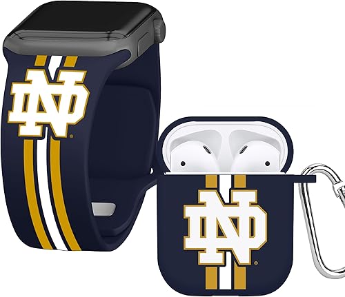 Affinity Bands Notre Dame Fighting Irish HD Combo Paquete compatible con Apple Watch y AirPods Gen 1 y 2