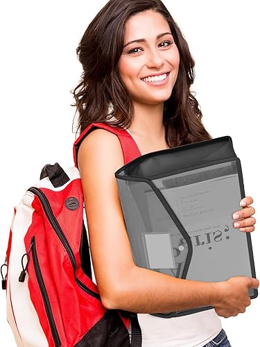 Vista 41 de Carpetas de plástico para archivos, 10 piezas, sobre expandible, carpeta organizadora de documentos con cierre a presión y bolsillo, bolsa Negro