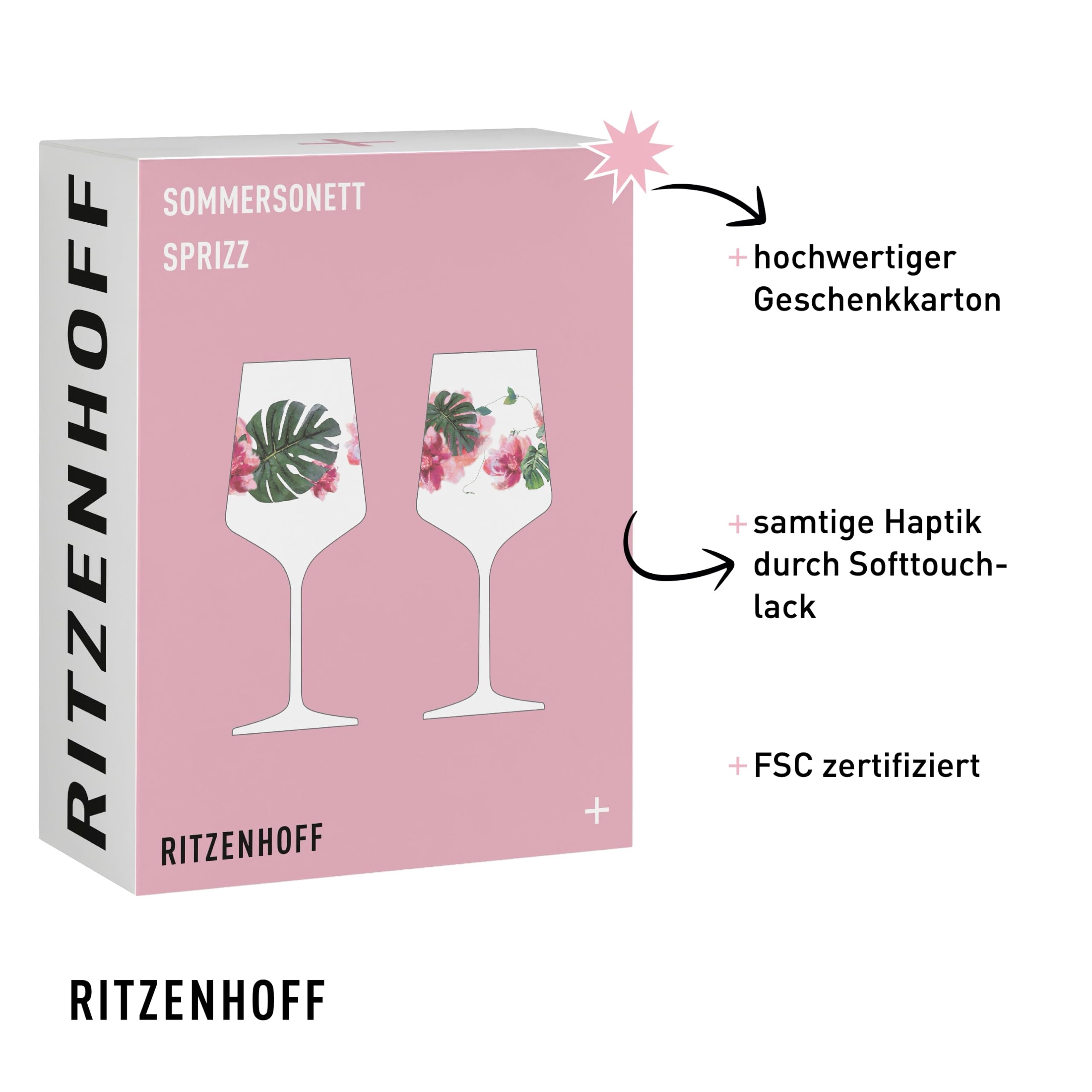 Lot De 2 Verres à Apéritif Ritzenhoff 500 Ml – Série Rosée D'Été – Motif Floral Cacatoès Multicolore – Fabriqué En Allemagne