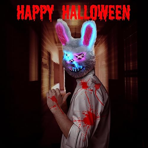 Miniatura 6 de AndTree Halloween Scary Face Mask, Costumes for Cosplay, Scary Costume Party Accessories