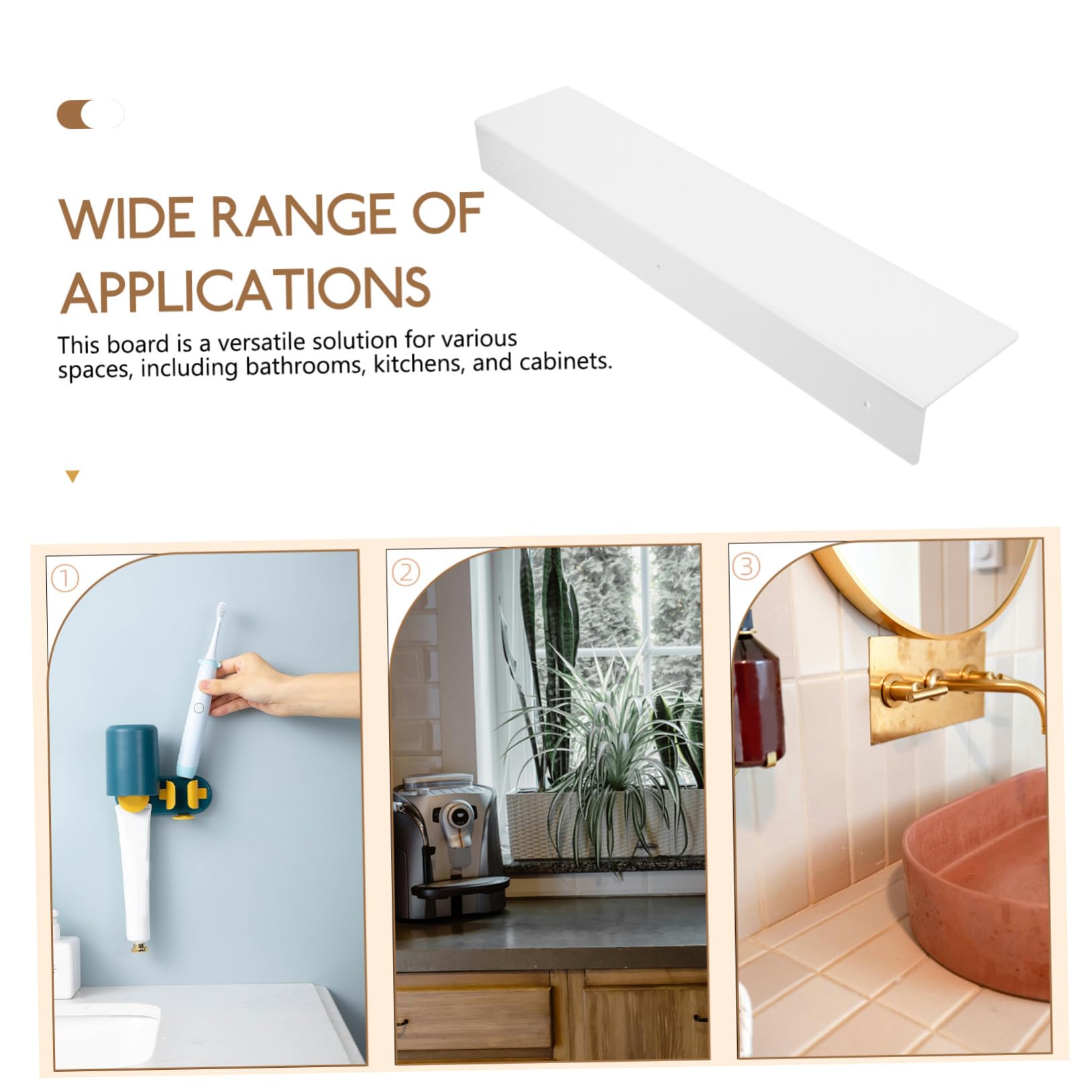 Alipis 3 Pz Partizione ripiano per scrivania mensola estensibile Mensola per cucina pensile bagno mesole bagno adesivo armadietto porta condimenti da cucina mensole a muro plastica bianca