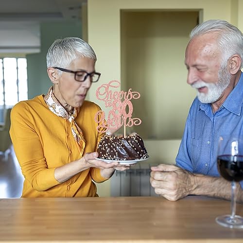 Miniatura 7 de 1 pieza de decoración para pastel de 80 años con purpurina para pastel de 80 años, 80 cumpleaños, decoración fabulosa para tartas para feliz