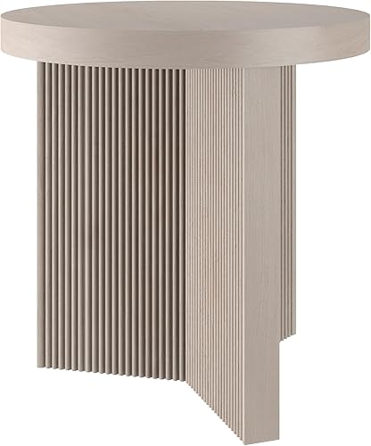 Miniatura 9 de Henn&Hart Mesa auxiliar redonda de 22 pulgadas de ancho en negro natural, para el hogar, sala de estar, dormitorio, sala de entretenimiento, oficina