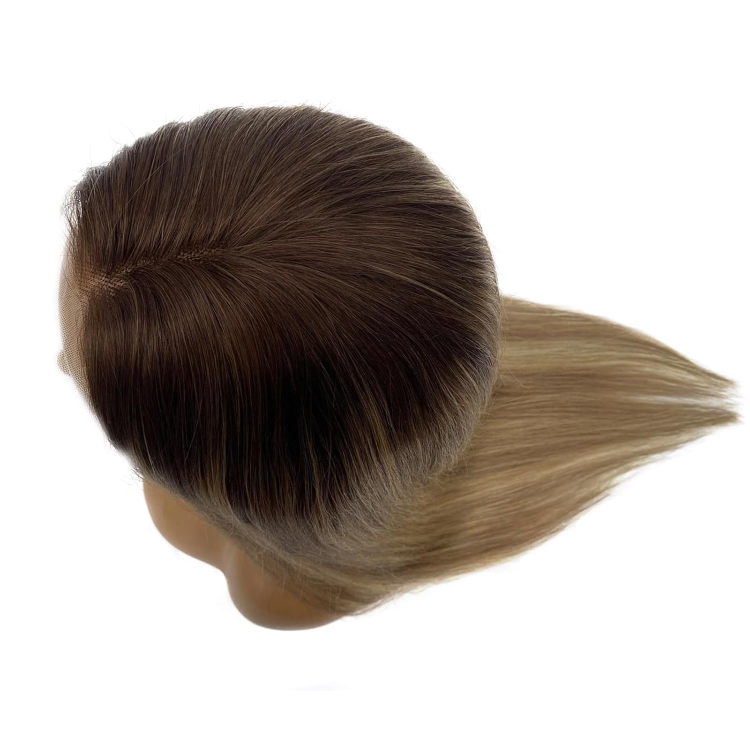 Wigs for Women Colored Ash Brown to Blonde, Straight Frontal Wig Human Hair Pre Plucked 13 * 4 HD Lace, Remy Hair Highlight Lace Front Wig 180% Density 22 Inch #3T8/22