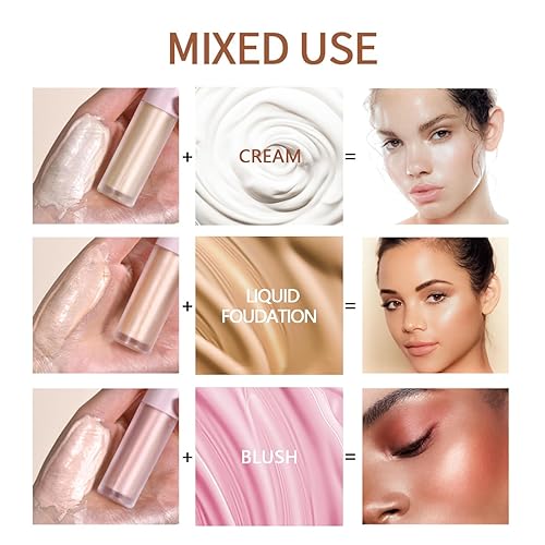 Miniatura 2 de Resaltador líquido de maquillaje con purpurina líquida, 3 unidades, resaltadores faciales y luminizadores, resaltador corporal para un brillo