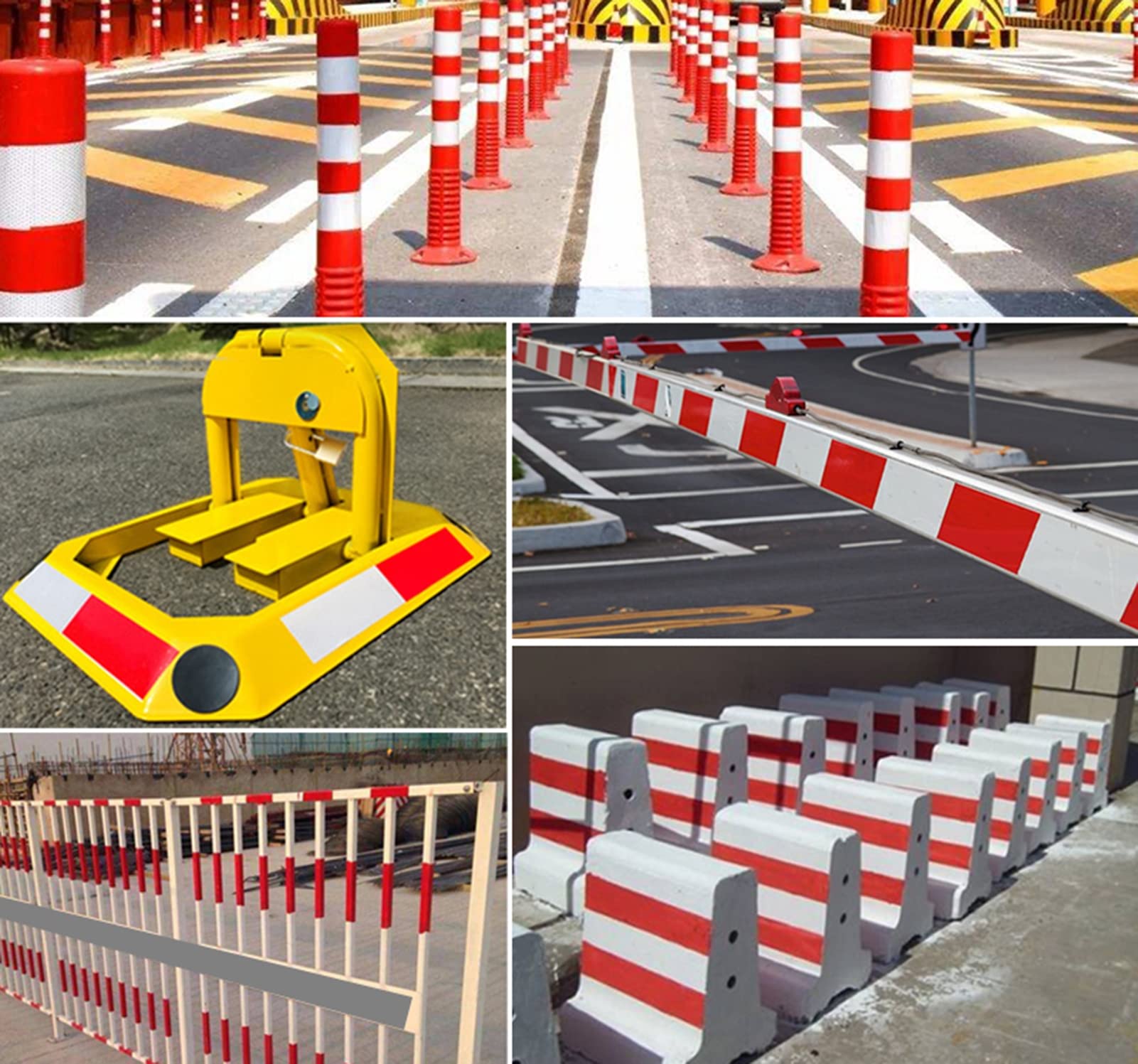 Adhesivos reflectantes, bandas de señal de segurid Cinta reflectante Cinta de marcado de seguridad Cinta de carretera, 4 pulgadas x 82 pies Cinta de seguridad reflectora impermeable Cinta de marcado f