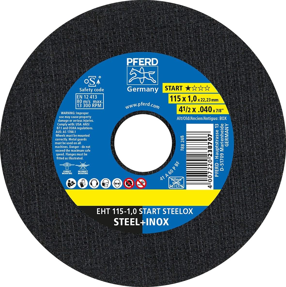 Amazon.com: Pferd EHT 115-1.0 mm Box of 10 - Cutting Disc